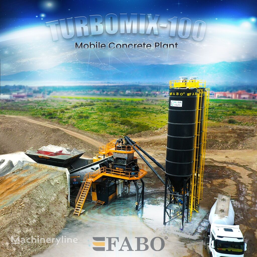 новый бетонный завод Fabo TURBOMIX-100 Mobile Concrete Batching Plant